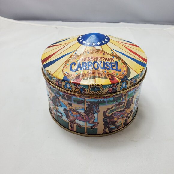 Hershey Park Carrousel Tin Box Hometown Series Canister #13 USA 1996 Empty - Picture 1 of 4